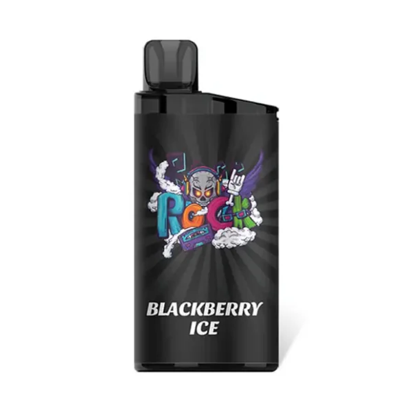 Blackberry Ice β IGET Bar 3500 Puffs Blackberry Ice iGET Bar 3500 Puffs disposable vape device and dark purple retail packaging box on a clean background