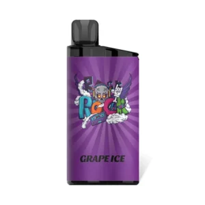 Grape Ice – IGET Bar 3500 Puffs Grape Ice iGET Bar 3500 Puffs disposable vape device and purple retail packaging box on a clean background