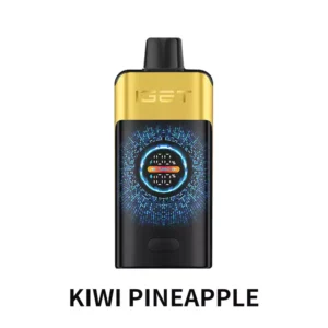 Kiwi Pineapple IGET One 12000 Puffs Kiwi Pineapple IGET One 12000 Puffs disposable vape device with smart LED display screen and retail box packaging Australia