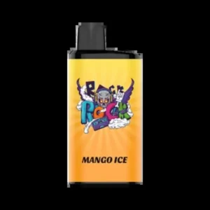 Mango Ice IGET Bar Pro 10000 Puffs Mango Ice iGET Bar Pro 10000 Puffs rechargeable disposable vape device and yellow retail packaging box on a clean background